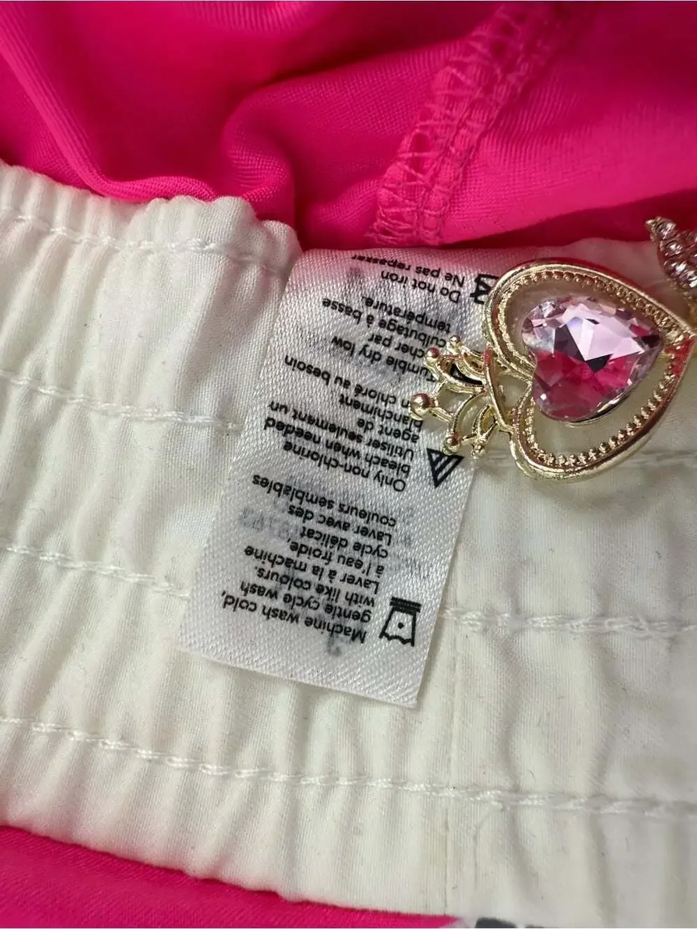 G 21 shorts swim Women's Hot Pink Drawstring Athletic Shorts with Cream Trim